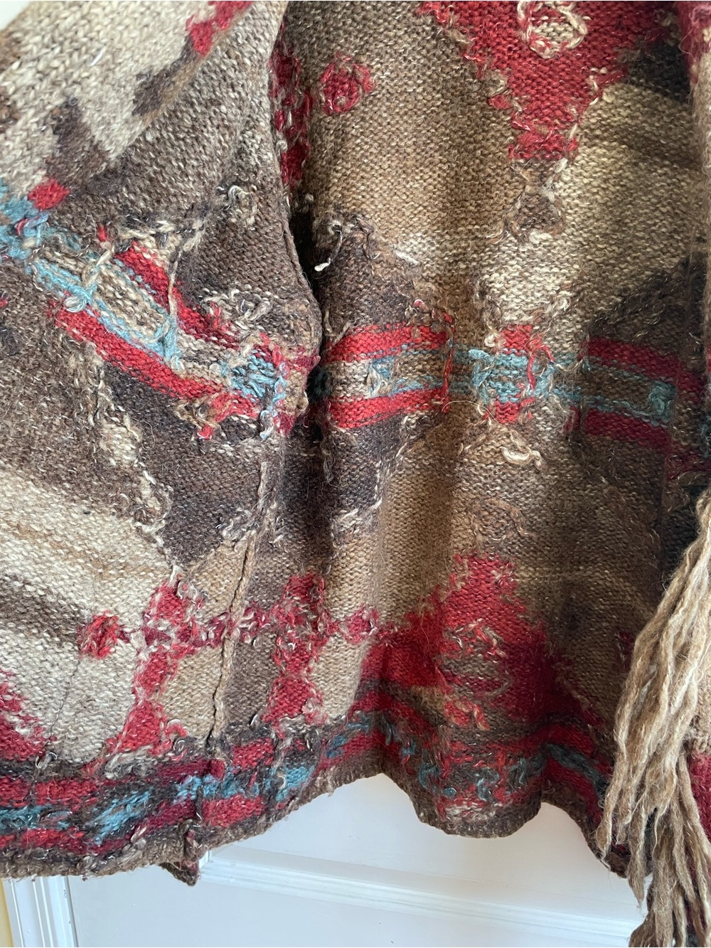 RALPH LAUREN Fringe Aztec Southwest Tribal Cardigan Sweater Alpaca Wool M West - Picture 5 of 8